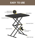 FanttikOutdoor Folding Table 2-Second One-Hand Height Adjustment, 3 Settings, Ultra-Thin 3.2" Fold, No Assembly, TV Tray Laptop Desk 28 inch, 2-Pack, Black Zeta X1 Pro