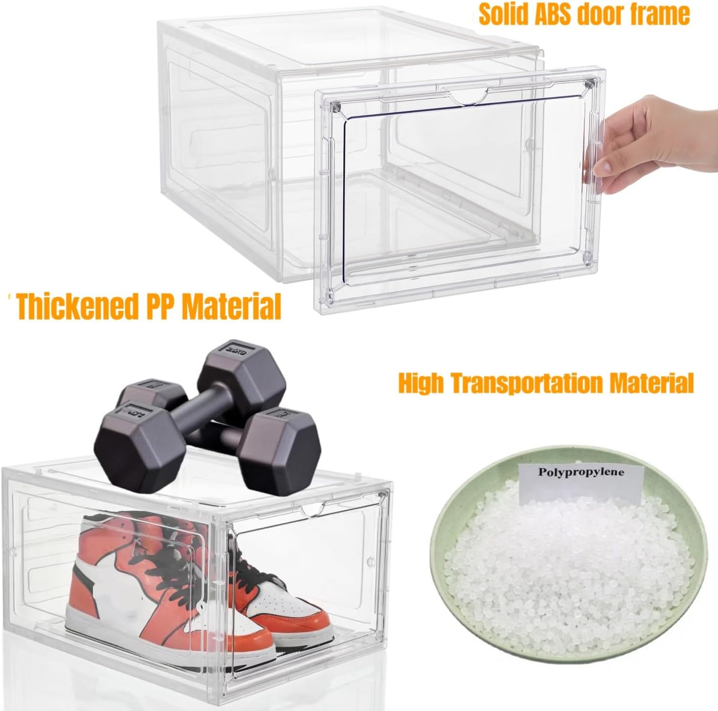 Attelite Upgraded Shoe Storage Box 9 Pack Shoe Box Clear Plastic Stackable X-Large Drop Front Shoe Box with Clear Magnetic Door,Shoe Organizer and Shoe Containers For Sneaker Display