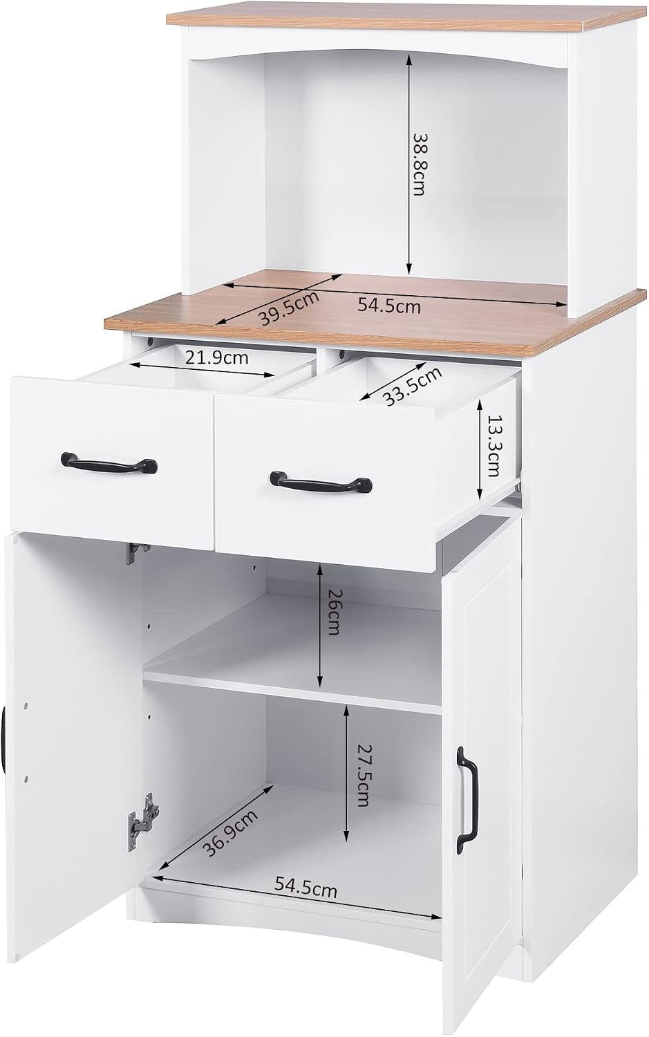 Kitchen Pantry Storage Cabinet Bar Cabinet Cupboard with Storage Drawers and ...