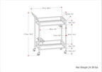 SIMPLIHOME Watts Modern 26 inch Wide Bar Cart in Chrome for the Living room, dining room and kitchen