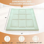 Japanese Floor Futon Queen Foldable Futon Mattress for Floor Tatami Mattress Portable Rollaway Bed for Guest Playmat for Kids Tatami Sleeping Pad Japanese Mattress for Adults Green A