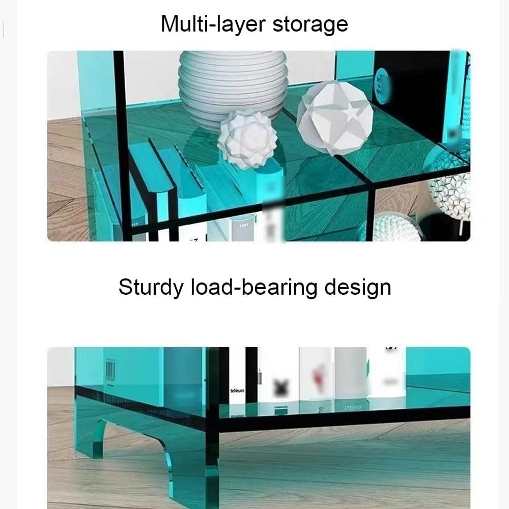 Simple Acrylic Console Table, Multi-Layer Storage Acrylic Bookshelf, Thickene...