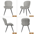 Dining Chairs Set of 2 Modern Fabric Dining Room Chairs Upholstered Dining Chairs with Thick Cushions Metal Legs Armless Back Chair for Kitchen and Living Room Light Gray