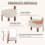 Modern Dining Room Chairs Set of 2 Upholstered Kitchen & Dining Chairs with Metal Legs for Dining Room Kitchen Living Room, Beige/Walnut Linen