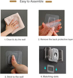 Toothbrush Holders Wall Mounted,Toothpaste Dispenser for Kids Hanging Adhesive Automatic Toothbrush Holders Bathroom Decor with Toothpaste Dispenser 2 Cups - Grey