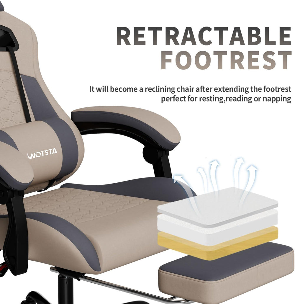 Gaming Chair with Massage,Ergonomic PC Gaming Chair with Footrest Comfortable...