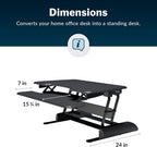 Vari - VariDesk Essential 36 - Two-Tier Standing Desk Converter for Monitor & Accessories - Height Adjustable Sit Stand Desk - Fully Assembled Monitor Riser for Home Office - 36" Wide, Black