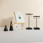 GemeShou White Necklace display stand, Velvet Jewelry necklace display holder for selling, small metal earring neck storage organizer, online jewelry photography props【White】