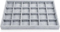 Oirlv 24 Grid Ice Velvet Jewelry Drawer Organizer Tray Stackable Jewelry Trays Removable Dividers for Rings Earring Storage Display