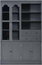 71" Blue Kitchen Pantry Cabinet, Tall Kitchen Storage Cabinets with Doors & Shelves, Freestanding Pantry Cabinet & Pantry Cupboard with Drawers for Dining Room Entryway (Gray, 75inch)