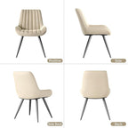 Modern Dining Chairs Set of 2,Upholstered Dining Room Chairs with Thick Cushions,Fabric Comfy Dining Chairs with Metal Legs for Dining Room Khaki