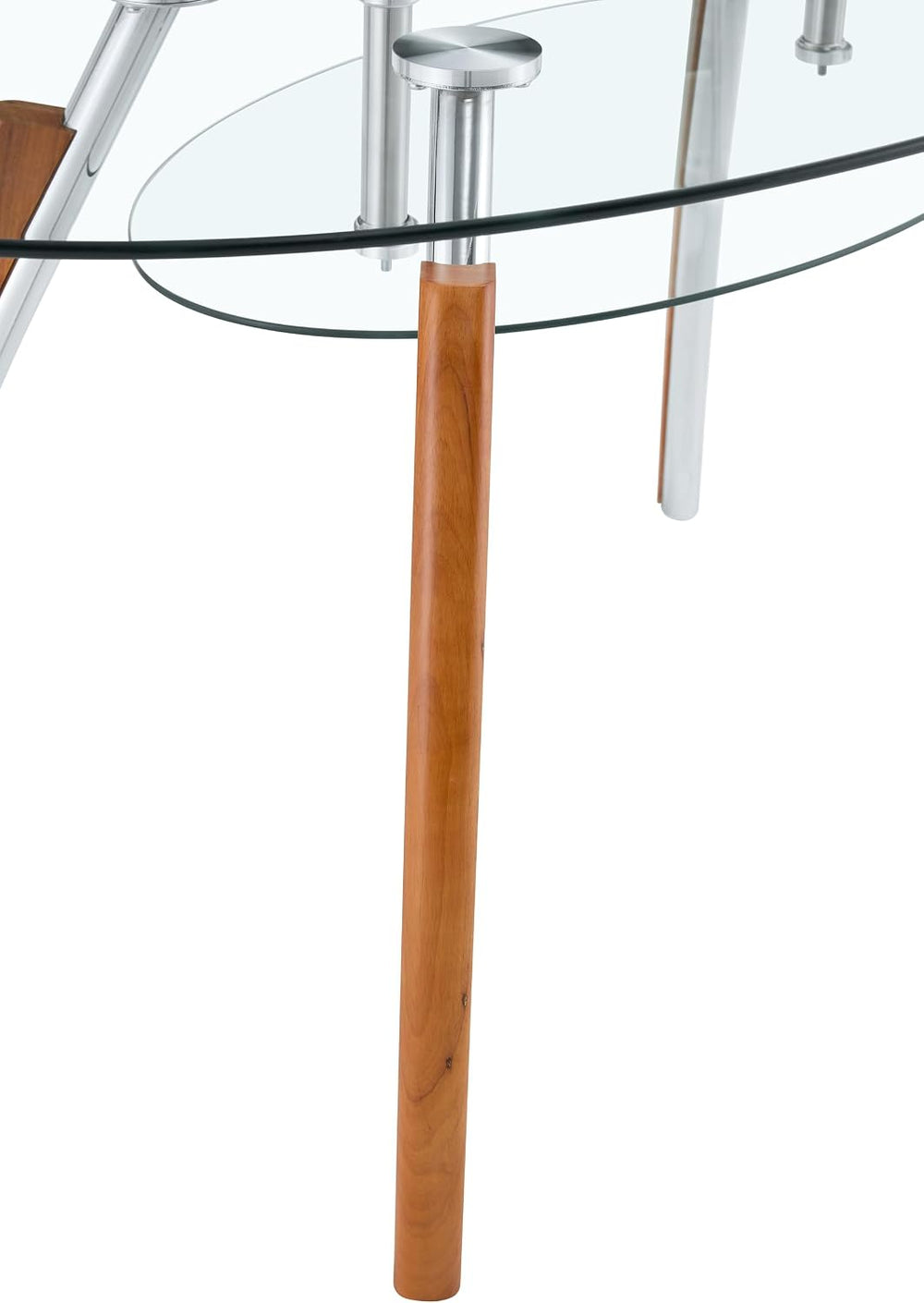 62.87" Glass Dining Table for 4-6, Modern Oval Dining Room Table with 0....