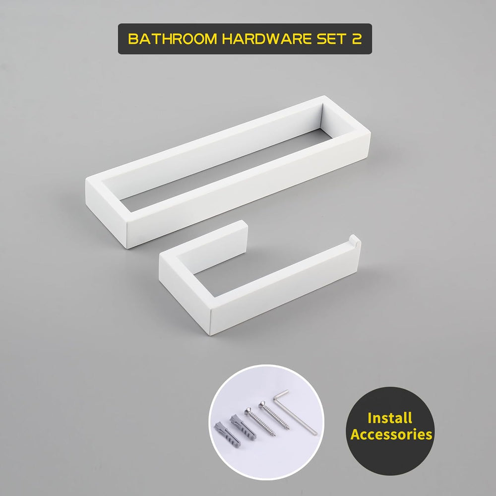 GERZWY Bathroom 2-Piece Accessory Set SUS 304 Stainless Steel Toilet Paper Ho...