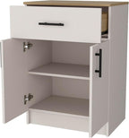 Kitchen Pantry Cabinet with 2 Doors 1 Drawer: Compact Storage for Small Spaces & Commercial Kitchens - Melamine Particleboard Construction for Food Service Areas & Micro Business Use