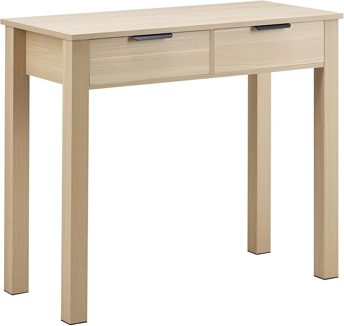 VEVOR Small Desk with Drawers, Wooden Table for Home Office, Small Computer Desk with Storage, Vanity Desk with Drawers, Study Table for Adults/Students for Drawing, Reading, Writing, Light Wood