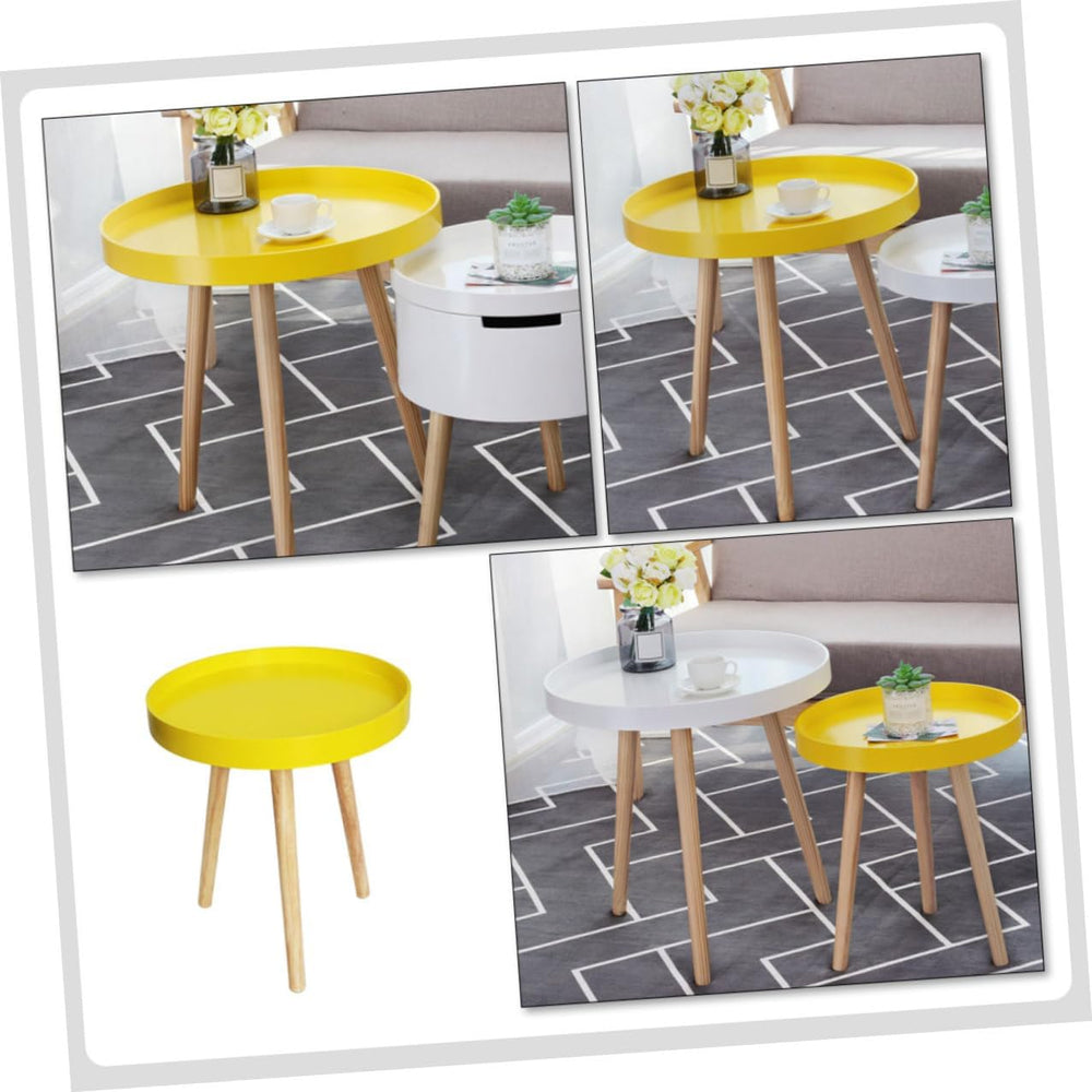 Alasum Mini Round Side Table Nordic Style Small Yellow Sofa Side Table Househ...