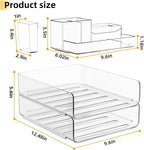 YKLSLH Paper Organizer Letter Tray - Acrylic Stackable Desk File Organizer with 5-Gird Tray and Pencil Holder, Clear Paper Sorter Office Organizer for Letter/A4, Office File Ipad Books Notes Etc
