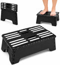 Folding Step Stool 5 Inch, Foldable Plastic Step Stool with Non-Slip Textured Surface and Carry Handle, Portable Compact Stool for Kitchen, Bathroom, Closet, RV, Garage and Home Use