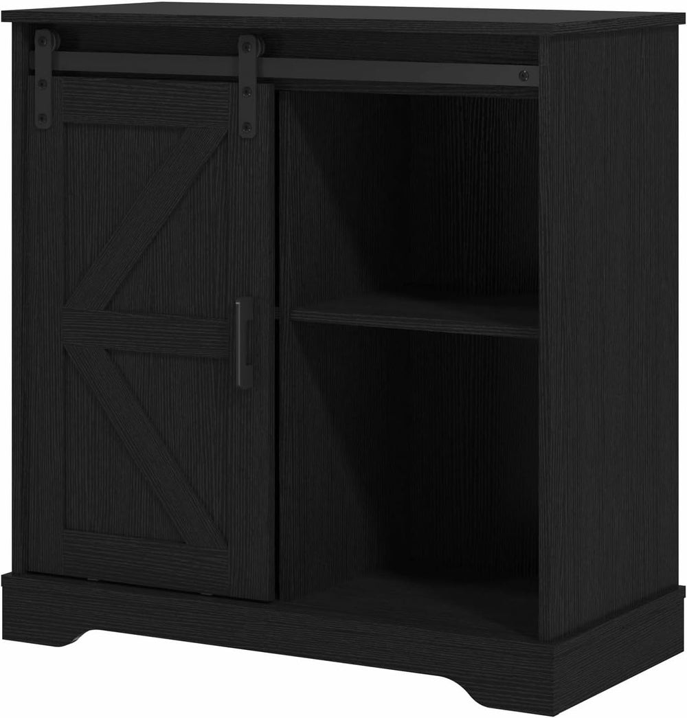 Panana Sliding Barn Door Buffet Sideboard Storage Cabinet Coffee Bar Kitchen ...