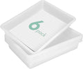 Turn in Trays Classroom, 6 Pack White Paper Trays for Classroom with Colorful Labels, Thick Plastic Storage Bins,Paper Bins for School, Office Organization, Letter Size Flat Storage Tray