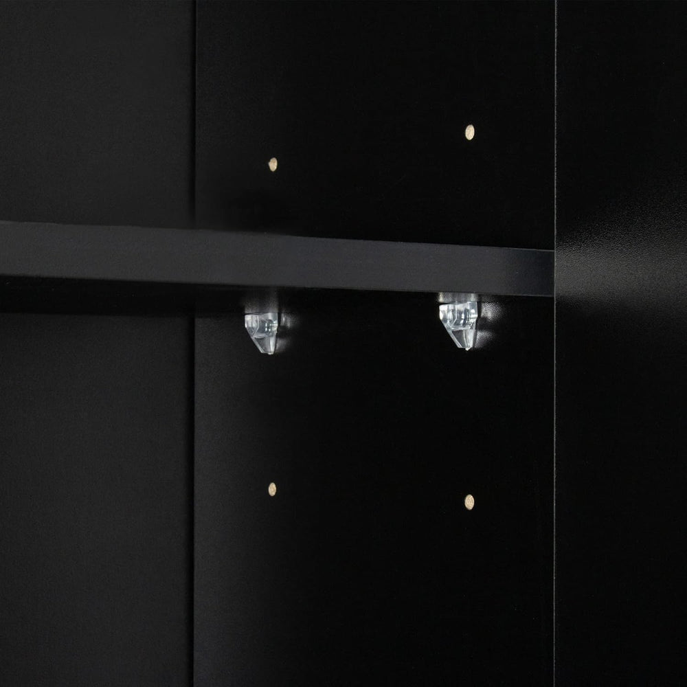 71" Black Kitchen Pantry Cabinets with Microwave Stand, 6 Doors & 3 ...