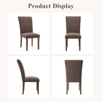 Stylish Dining Chairs Set of 4, Upholstered Parsons Dining Room Chair with Nailhead Trim, Kitchen Room Chair with Thick Cushions and Wood Legs, Nailhead Trim, Brown