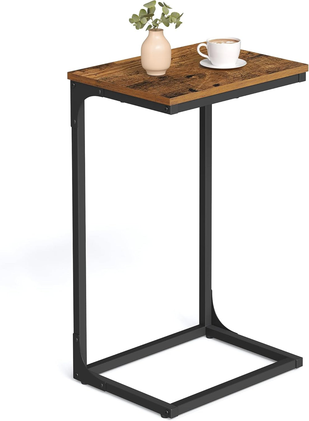 VASAGLE C-Shaped End Table, Side Table for Sofa, Couch Table with Metal Frame...