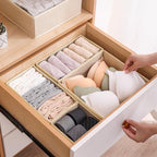 Drawer Organizer Clothes - 14 Pack Beige Dresser Organizer for Baby Clothes, Underwear, Socks, Foldable Closet Storage Divider Bins for Nursery, Bedroom, Dorm