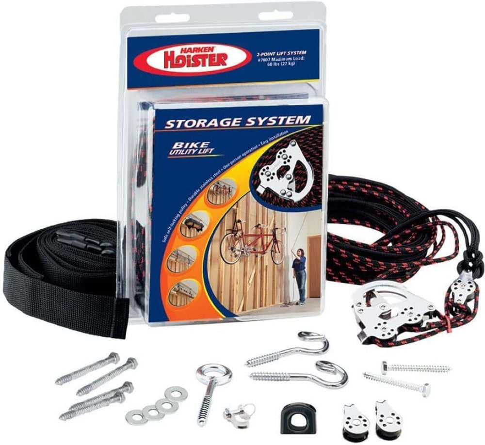 HARKEN Hoister - Overhead Garage Storage 2 Point Hoist System for Bikes, Kaya...