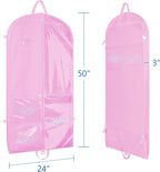 Zilink Clear Dance Costume Garment Bag Dance Bags for Teenagers 50 in, Pink | 5 Clear Zipper, Pockets, Buckles, Carry Handles, for Teen Girls Dancers for Dance Competition Theatre Cheer Closet Storage
