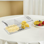 Cheese Container Airtight with Draining Basket Cream Block Cheese Sliced Cheeses Box with Lid for Fridge Shredded Saver 2 Compartment Deli Meat Storage Box,Cheeses Sliced,Grated,Cheddar Keeper