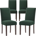 COLAMY Green Velvet Dining Chairs Set of 4 – Upholstered Kitchen & Dining Room Chairs with Nailhead Trim, Soft High-Density Cushion and Solid Wood Legs for Dining Room, Kitchen, Living Room