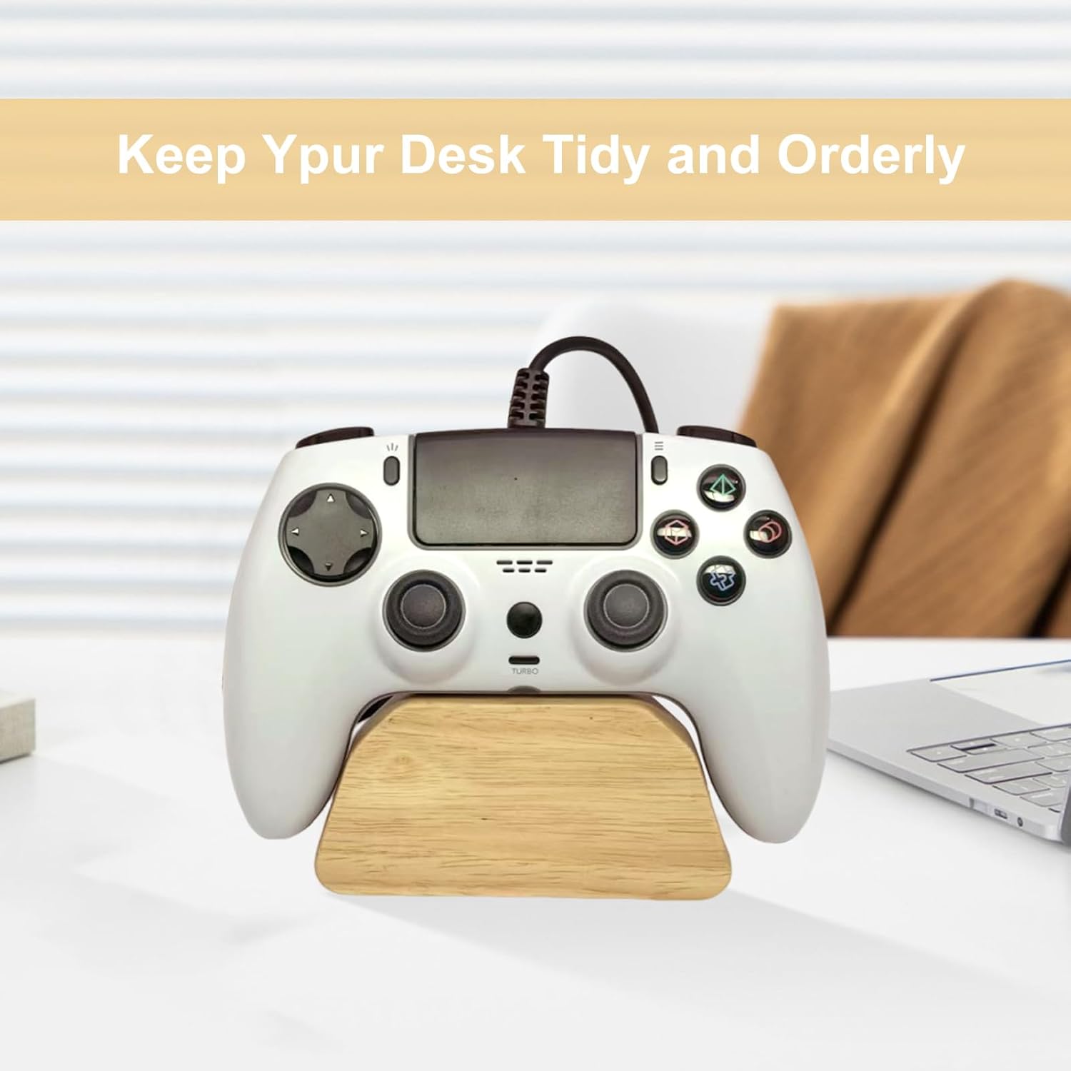 Solid Wood Controller Holder Gaming Controller Stand for Desk Controller Organizer Fits Xbox,Ps4,Ps5,Best Gift for Son,Husband,Boyfriend