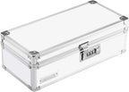 Vaultz Locking Medicine Storage Box with Combination Lock, 3.75" x 11.88" x 5.25", White (VZ00346)