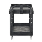 Rubbermaid Commercial Products 2-Shelf Utility/Service Cart, Medium, Black, Lipped Shelves, Ergonomic Handle, 500 Lbs Capacity, forfor Warehouse/Garage/Cleaning/Manufacturing