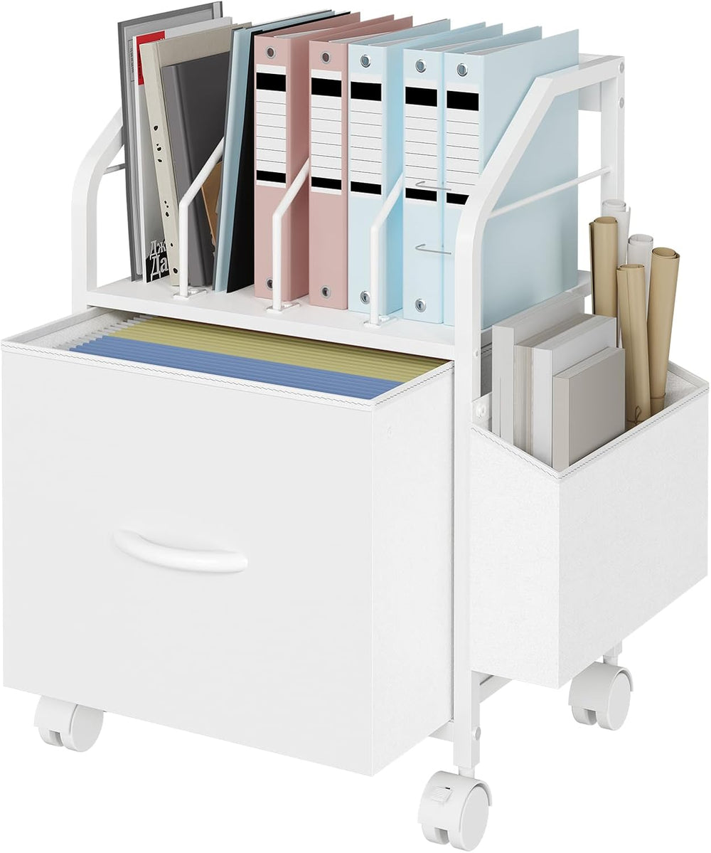 MAHANCRIS Small File Cabinet, Rolling Filing Cabinet for Under Desk | Single ...