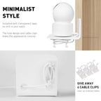 OAPRIRE White Floating Wall Shelves Set of 3 for Security Cameras, Baby Monitors, Speakers & More - Universal Acrylic Small Wall Shelf with Cable Clips, 10-Piece Strong Tapes, No Drill