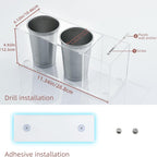 Hair Tool Organizer, Hot Tools Organizer Countertop/Wall Mount, Thick Acrylic Hair Tools Organizer with Anti-Slip Steel Cups, Hair Tool Holder for Bathroom & Vanity Storage UEMUSI