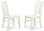 East West Furniture ANWE5-LWH-W 5 Piece Dining Room Table Set Includes a Round Kitchen Table with Pedestal and 4 Dining Chairs, 36x36 Inch, Linen White