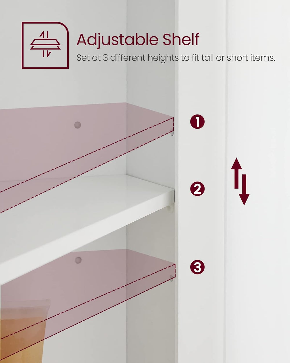 VASAGLE Corner Cabinet, Tall Corner Storage Cabinet with 2 Doors and 4 Adjust...