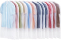 Carbrea 12 Pack Translucent Garment Bags for Hanging Clohes - 24" x 42" | Thick PEVA Materials, Smooth Zipper, with Zipper Protection, Breathable, Washable, Reusable, for Closet Storage, Travel Use