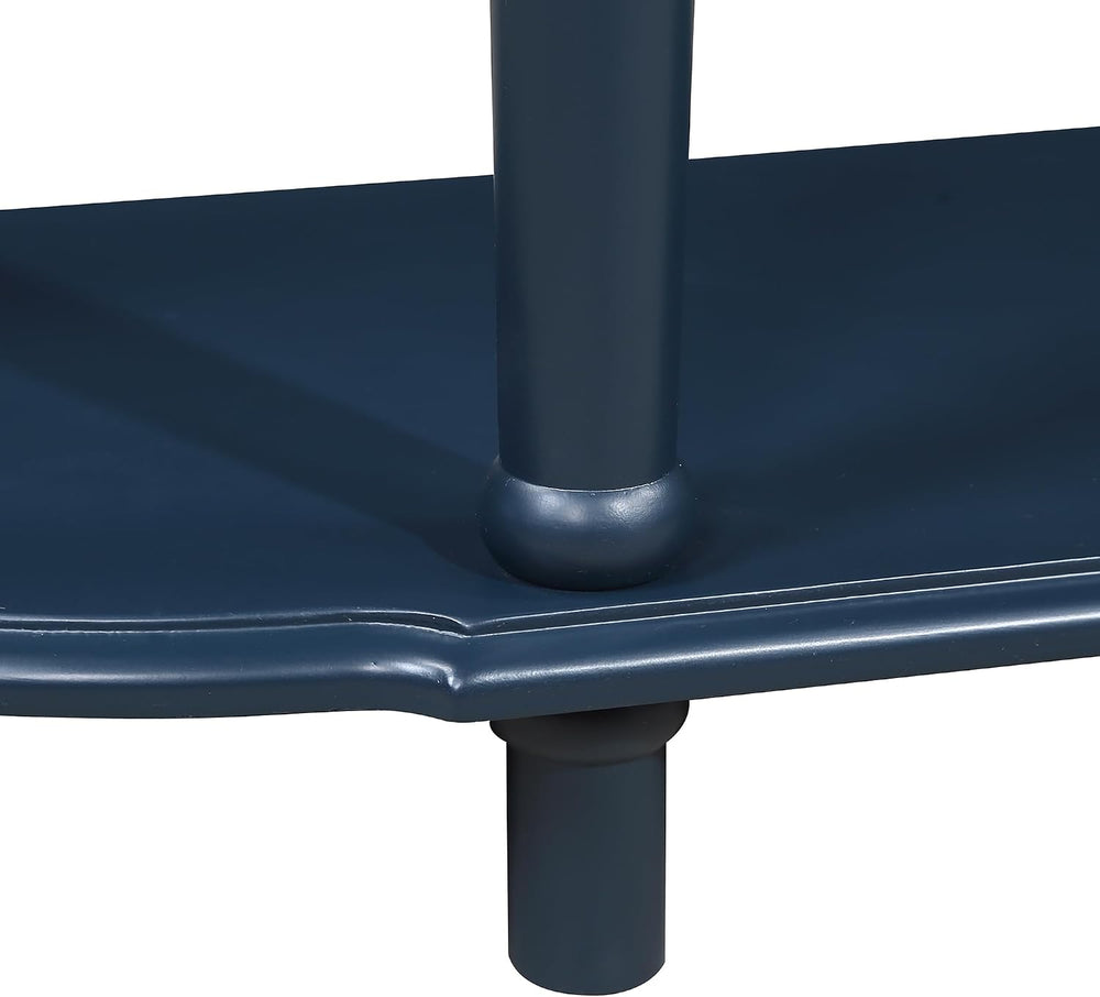 P PURLOVE Curved Console Table with 2 Drawers, Retro Sofa Table with Solid Wo...