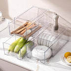 clear Drawer-Type Plastic Storage Box Bins Organizer，Family First Aid Kits Medicine cabinet Box Organizer,Closet ，Shelf，Ointments, Adhesive Bandages，Cosmetics,Office Items (clear, 2L Extra Large)