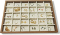 Large Jewelry Trays for Drawers Stackable Velvet Jewelry Display for Vendors Jewelry Drawer Organizer Inserts for Rings Necklace Bracelets Earrings and Studs Earrings (Beige, 30 Grid)