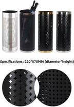 Stainless Steel Umbrella Stand Umbrella Storage Bin Space-Saving Perforated for Home Office Entryways Hotels (A)