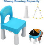 burgkidz Toddler Chair for Kids Ages 2-4, Plastic Kids Chair with 9.3" Seat Height, Lightweight & Durable, Easy-Clean for Indoor/Outdoor Use, Favorite Calming Blue for Boys Girls