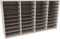 AdirOffice Wooden Adjustable Literature Organizer, 36 Compartment Office Mailbox, or Classroom Literature Organizer, White