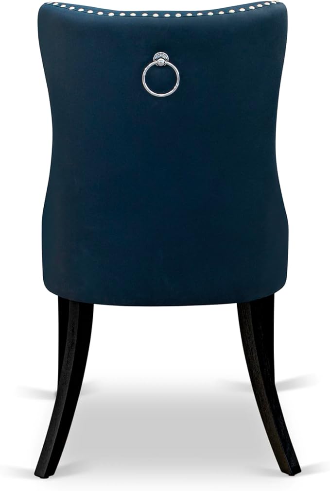 East West Furniture WEDA7-BLK-29 7 Piece Dining Table Set Includes a Rectangle Kitchen Table with Butterfly Leaf and 6 Polyester Fabric Padded Chairs, 42x60 Inch, Black