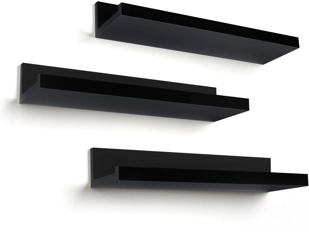Americanflat 14" Floating Shelves for Wall - Set of 3 - Made of Engineer...