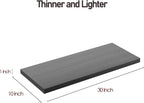 Wall Shelf Set of 3,Dark Wood Floating Shelves 30 in W x 10 in D x 1 in H, Wooden Floating Wall Shelf with Invisible Brackets for Living Room/Bedroom/Bathroom/Kitchen Storage and Decor